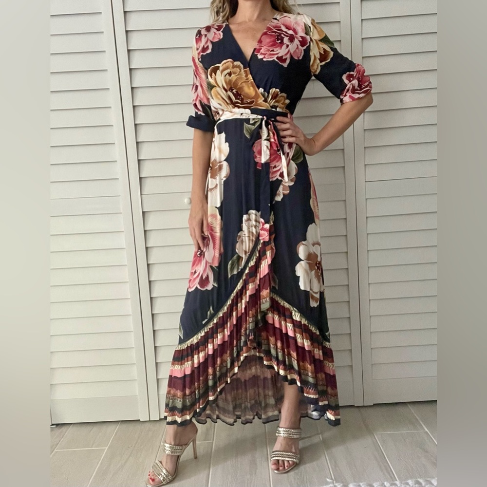 Anthropologie x Farm Rio maxi wrap dress